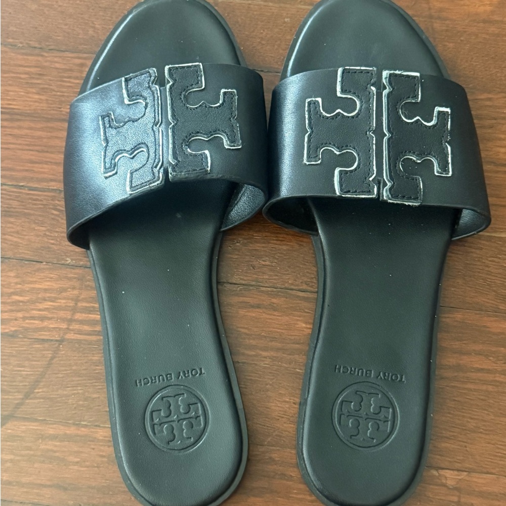 Tory Burch Black Leather Sandals